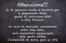 Quota 2020 Odg Toscana: 2 giorni alla scadenza del termine per il pagamento
