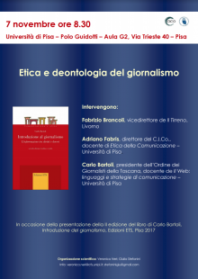 Etica e deontologia: a Pisa la presentazione della II edizione del libro “Introduzione al giornalismo”
